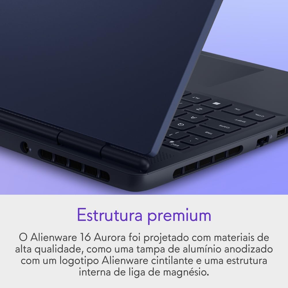 Destaca acabamento, teclado retroiluminado e possíveis detalhes de construção ou ergonomia.