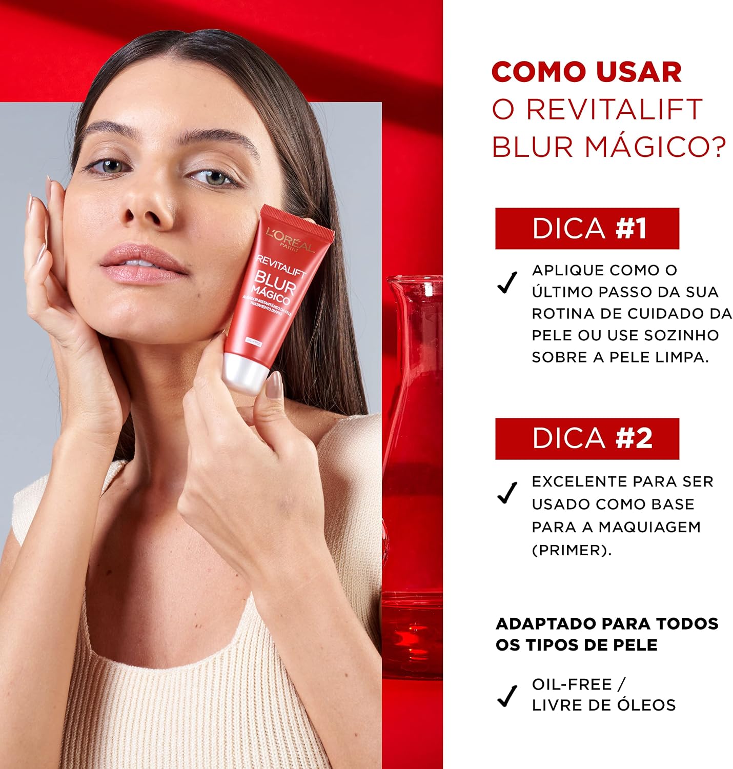 Esclarece a aparência física, tamanho percebido e tipo de embalagem do produto.