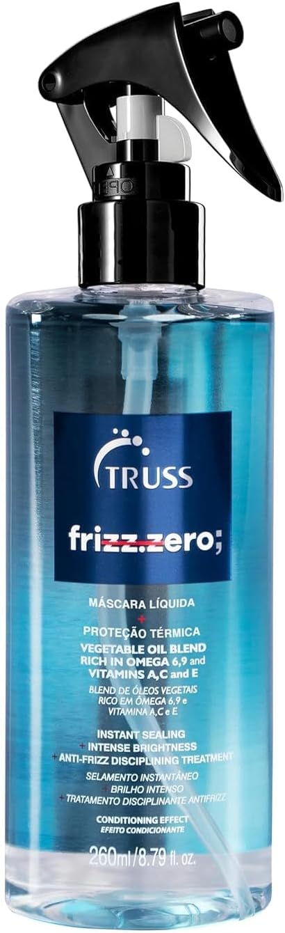 Truss Frizz Zero Leave-In | Máscara Líquida para Controle de Frizz, Brilho e Hidratação | 260Ml