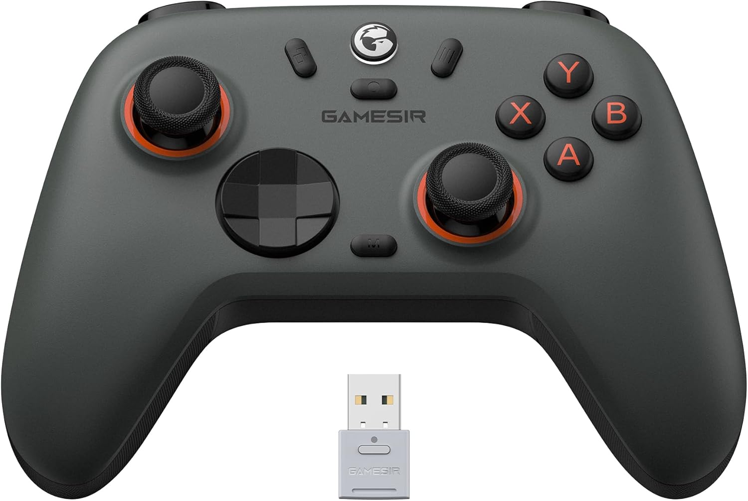 Gamesir Nova 2 Lite Controle sem Fio para Pc com Hall Effect Nos Analógicos e Gatilhos, 1000Hz 2.4G/Wired, Botões Programáveis – Compatível com Pc, Switch, Steam, Android - Cinza Grafite