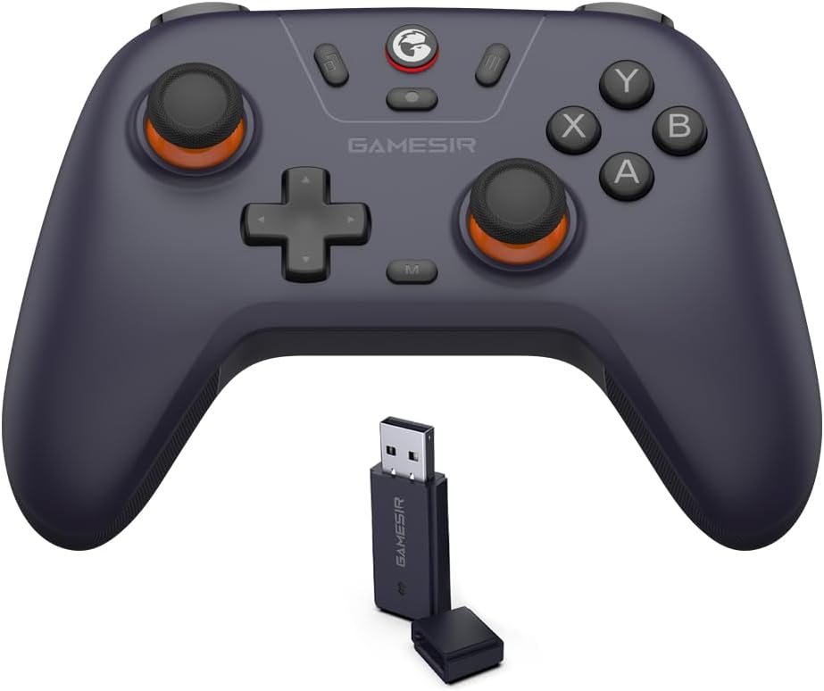 Gamesir Nova Lite Controle Bluetooth e sem Fio 2.4G para Pc Windows, Celular Android Iphone, Nintendo Switch e Steam Deck, Gamepad com Hall Effect Anti-Drift, Turbo, Vibração, Dongle USB（Roxo Escuro)