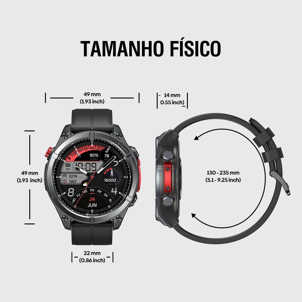 Ajuda a destacar o corpo do relógio, ergonomia e sensação de robustez.