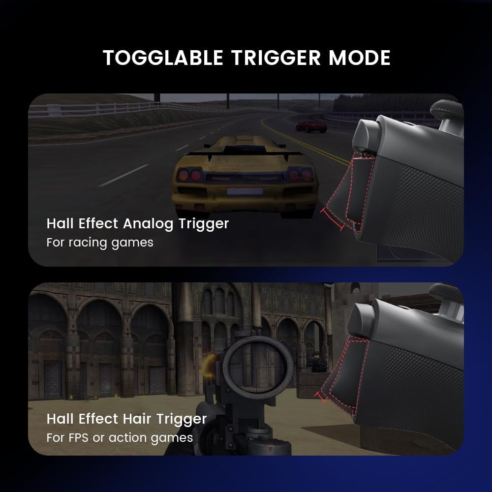 Ajuda a destacar a disposição dos comandos, sensação de controle em estilo console e acabamento.