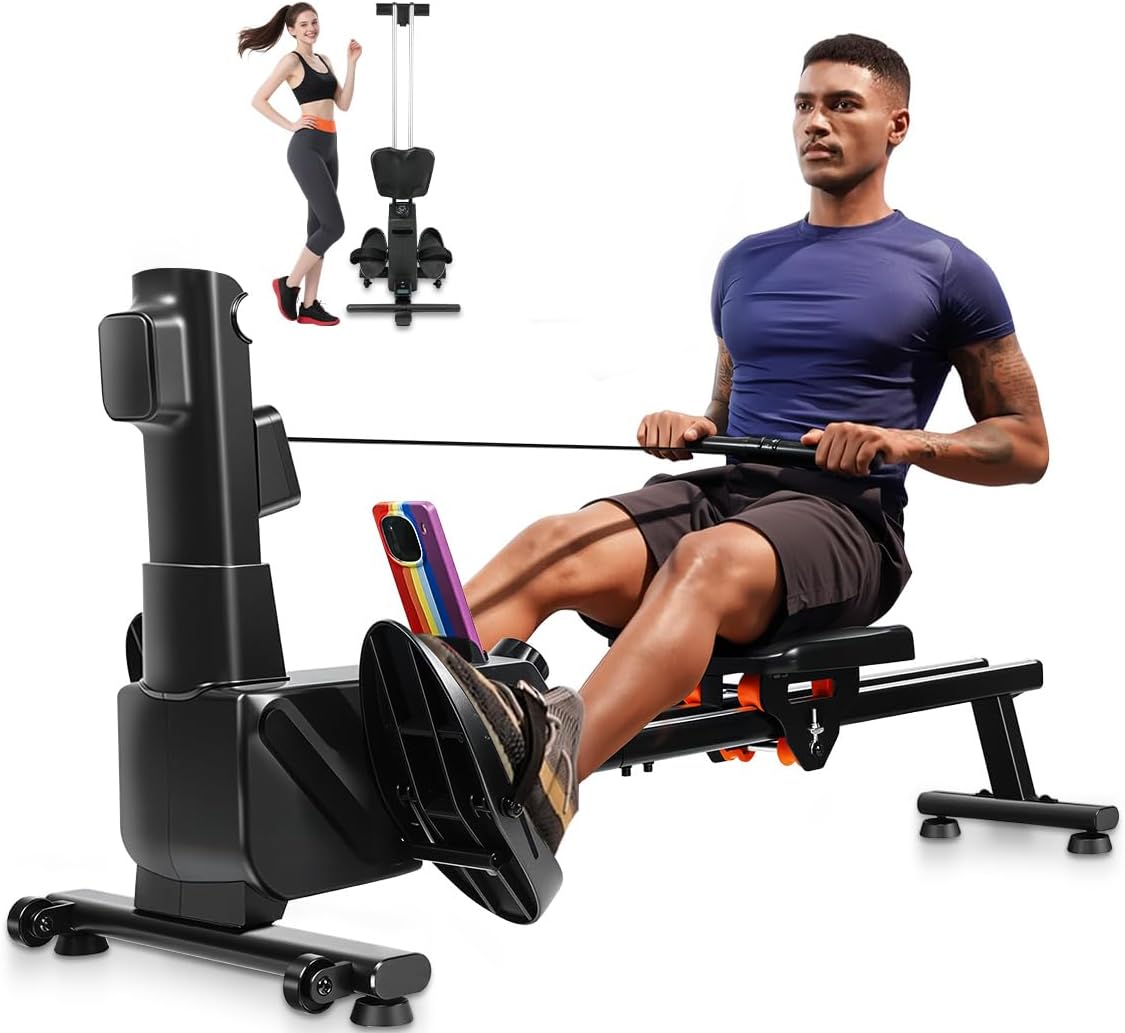 Simulador Rêmo Magnetico Seco Indoor, Rémo Indoor, Máquinas de Rémo Magnéticas, Adequado Exercícios Ginásio, Apartamentos e Inteiro Em Casa, Capacidade Carga 120 Kg, Dobrável
