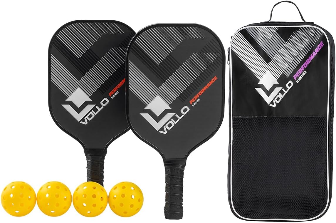 Kit Pickleball Performance 2 Raquetes 4 Bolas e Bolsa Vollo