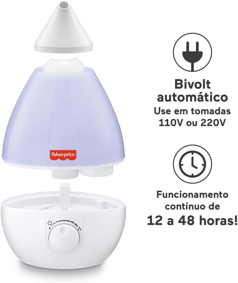 Ajuda a evidenciar recursos como operação ultrassônica, controle de umidade ou componentes práticos do aparelho.