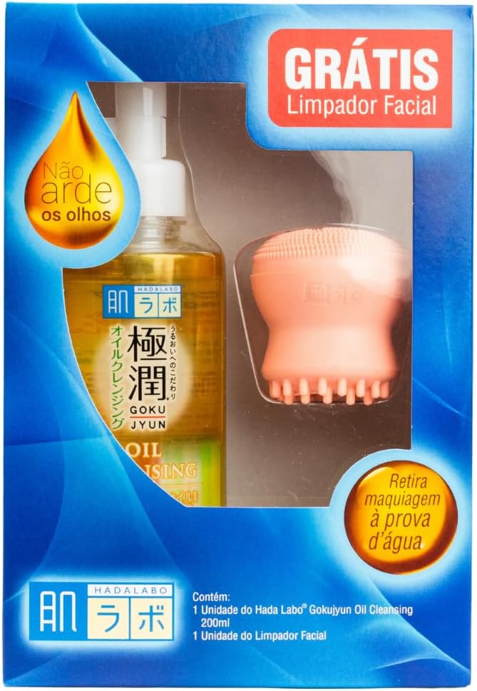 Hada Labo Kit Limpeza Facial Cleansing Oil + Massageador Facial Polvo