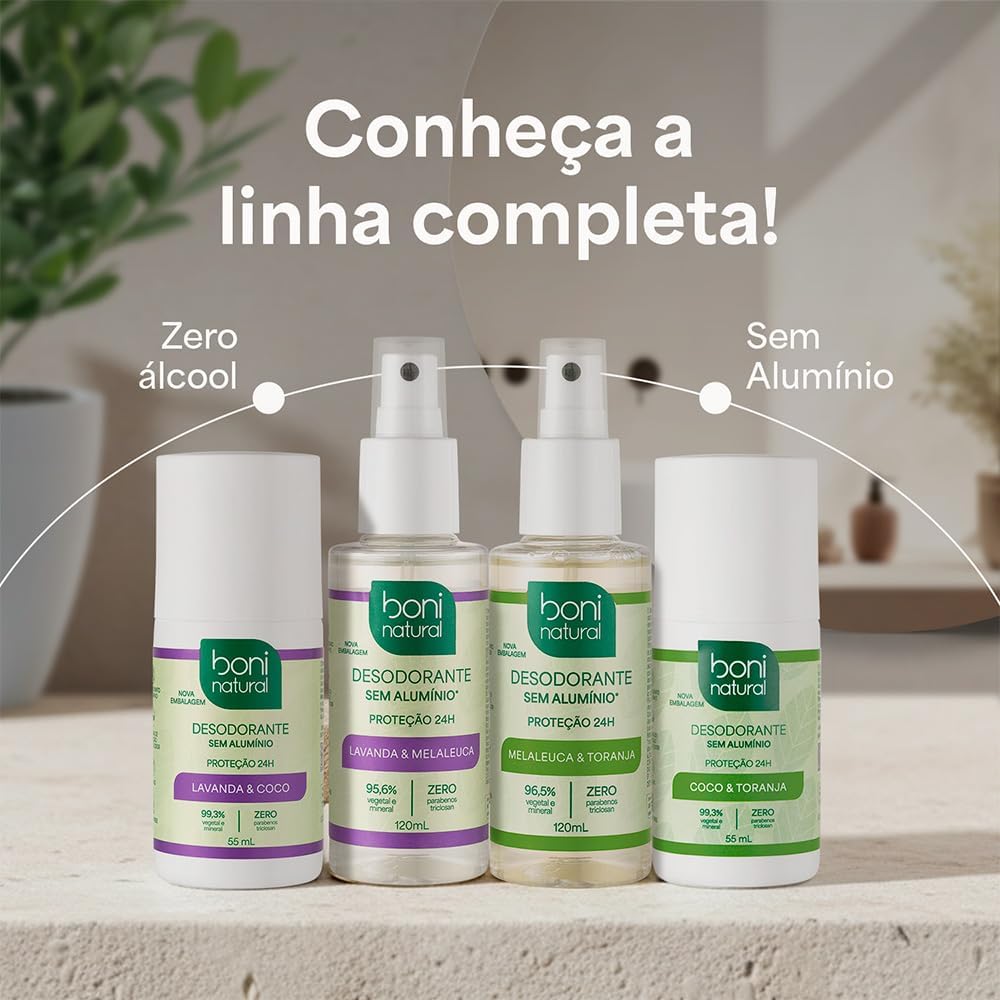 Enfatiza claims como natural, vegano, sem alumínio ou proteção 24h.