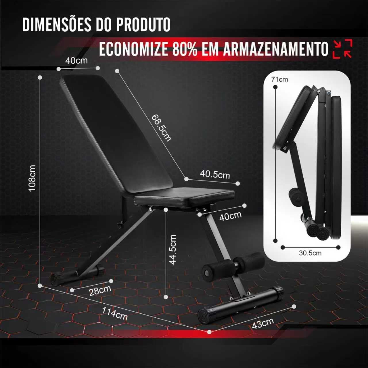 Ajuda a visualizar a ergonomia, a inclinação do encosto e a presença da estrutura reforçada.