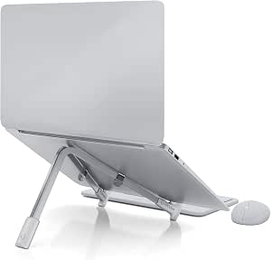 Suporte para Notebook Octoo Litestand Note, Dobrável, Portátil e Pronto para Usar, Compatível com Notebooks de Até 15,6" - Ice Silver